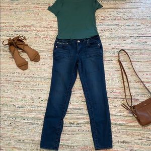 Dark wash skinny jeans